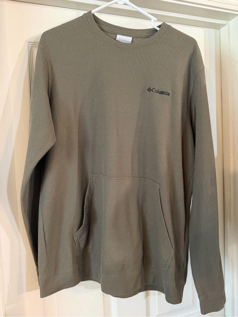 Columbia Men's Olive Green Waffle Crew Pullover